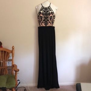 Black and Tan Prom Dress
